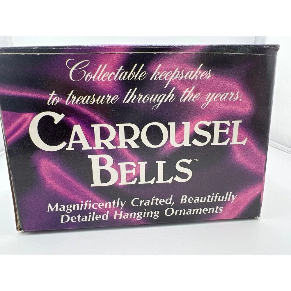 3 Carrousel Bell Ornament Horse 90s‎ Vintage Christmas